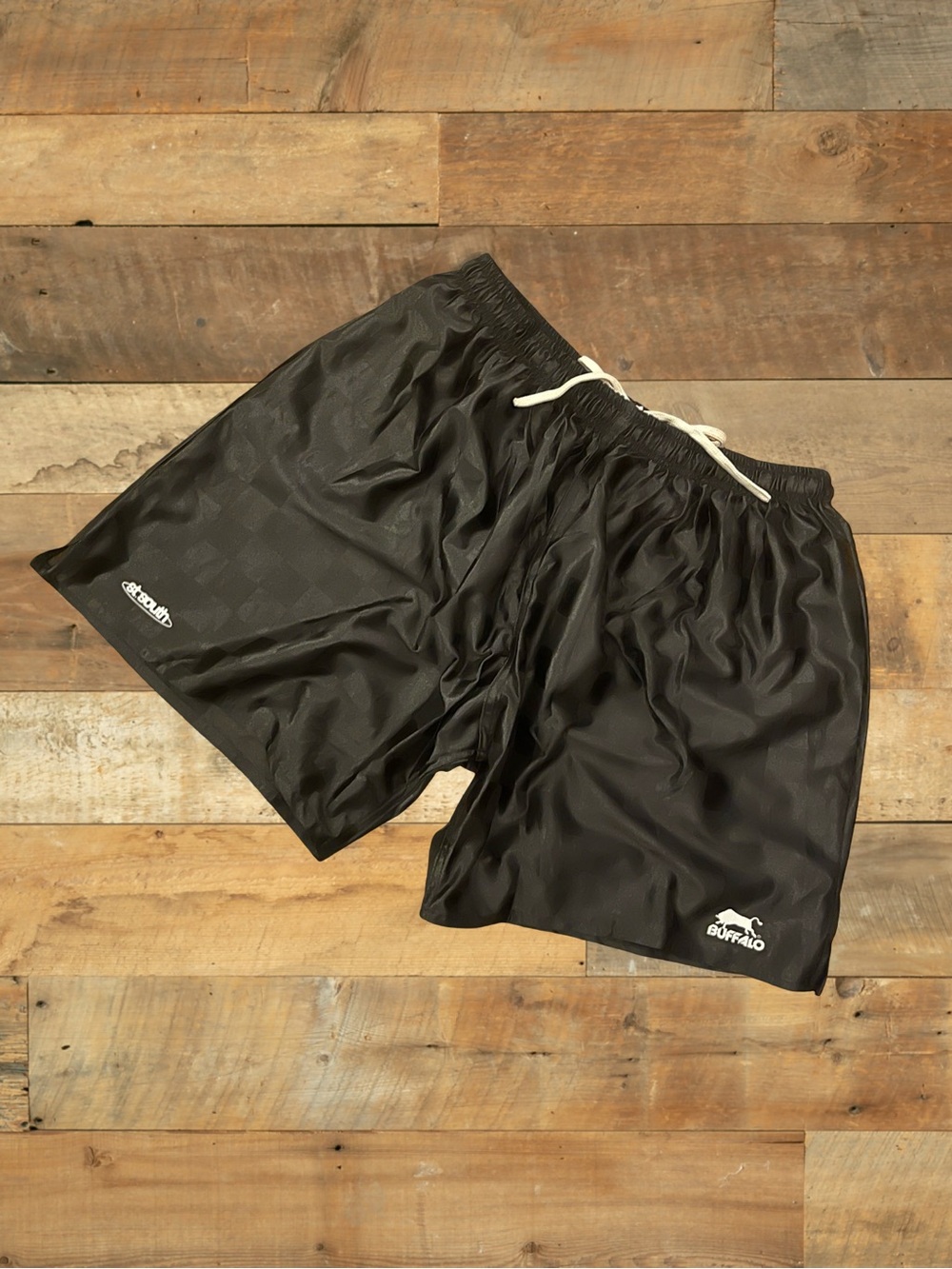 Black Buffalo Sports Nylon Swim Shorts Checkerboard Made Australia XL